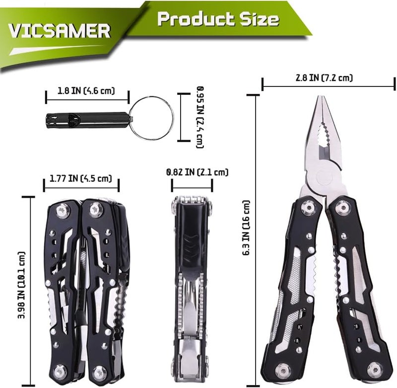 Samest 14 in 1 Multitool Pliers Gives One Whistle as a Gift, Professional Pocket Pliers from Wife Daughter to Father Boyfriend Husband on Christmas, Birthday, Valentine's, Father's Day - - Image 2